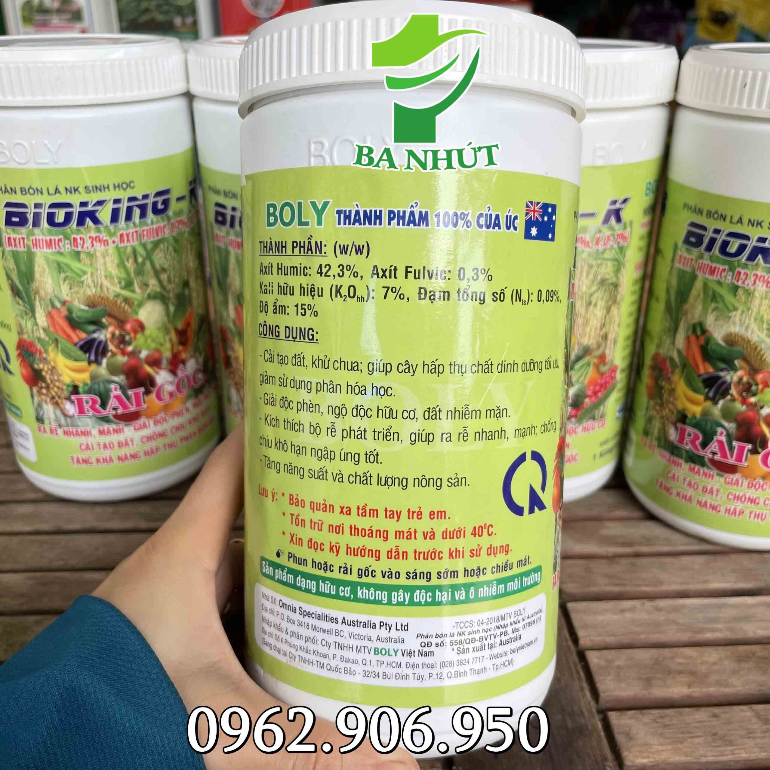 Phân Hữu Cơ Sinh Học BIOKING - K Rải Gốc 1KG - Ra Rễ Nhanh, Mạnh, Giải Độc Phèn, Cải Tạo Đất - Ảnh 5