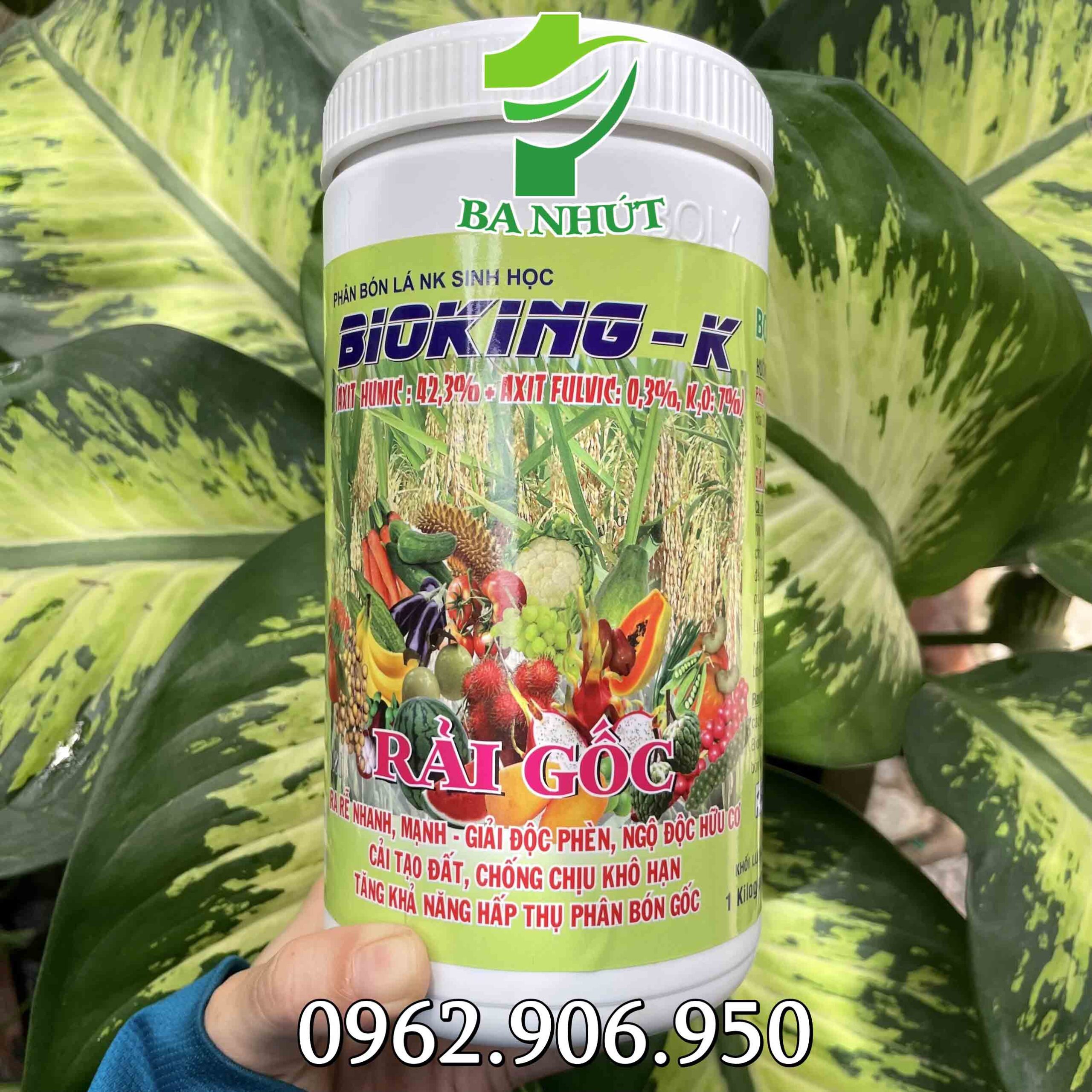 Phân Hữu Cơ Sinh Học BIOKING - K Rải Gốc 1KG - Ra Rễ Nhanh, Mạnh, Giải Độc Phèn, Cải Tạo Đất