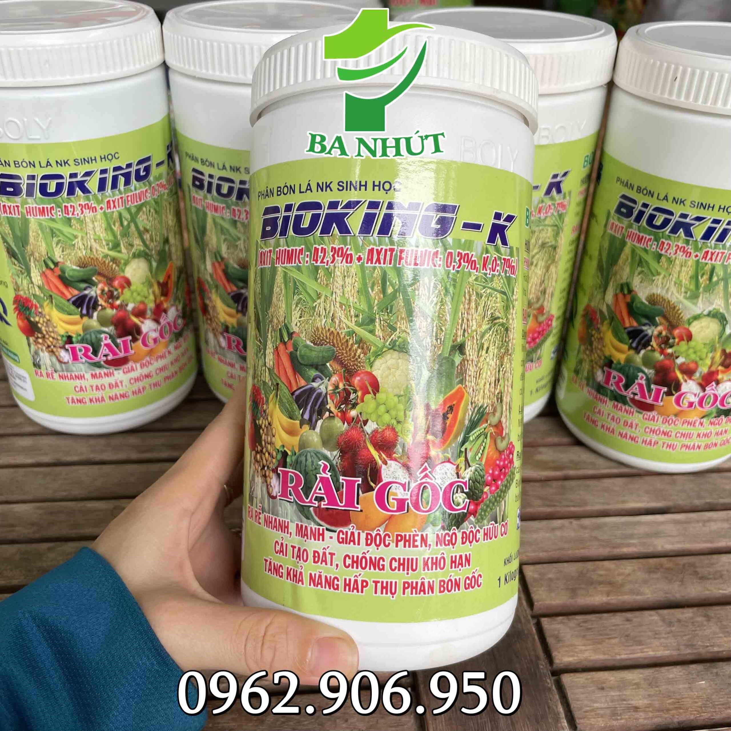 Phân Hữu Cơ Sinh Học BIOKING - K Rải Gốc 1KG - Ra Rễ Nhanh, Mạnh, Giải Độc Phèn, Cải Tạo Đất