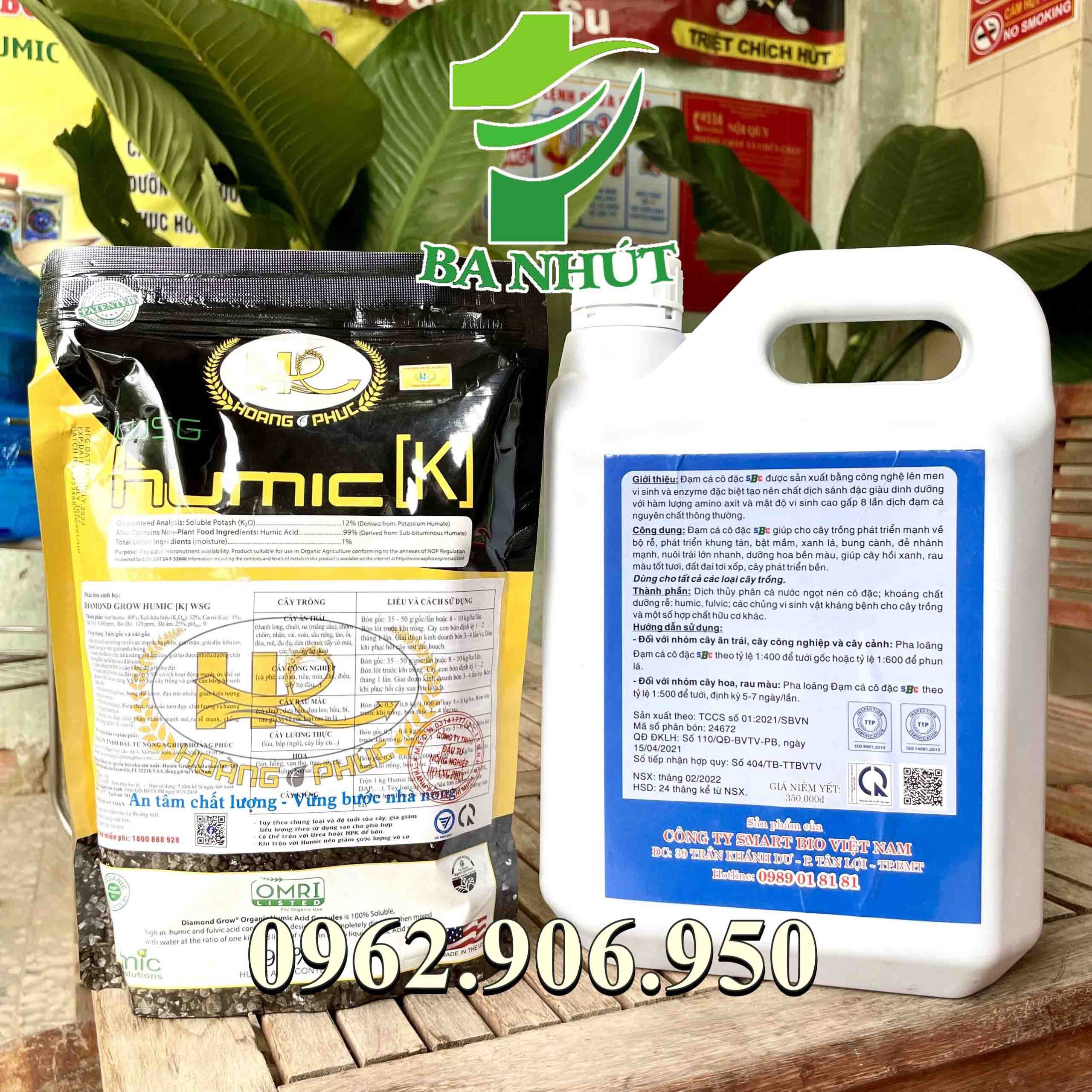 Combo HUMIC MỸ 1kg (dạng miểng) và ĐẠM CÁ CÔ ĐẶC SBC 5Lit – Dưỡng Cây ...