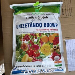 120. UNIZET ẤN ĐỘ 800WP 1Kg – Mancozeb Bột Xanh Tiếp Xúc và Thấm Sâu, Thán Thư, Đạo Ôn, Rỉ Sắt, Lem Lép Hạt, Thối Rễ, Mốc Sương Mai